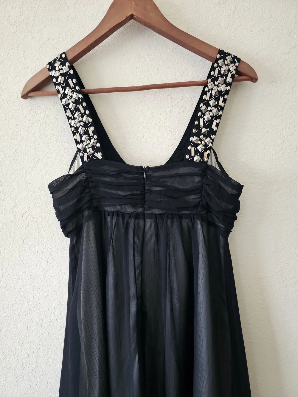 Forever 21 Black Mini Dress with Pink Beaded Bodice